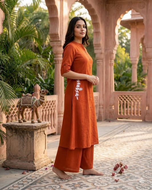 Khadi cotton 2 piece office wear
