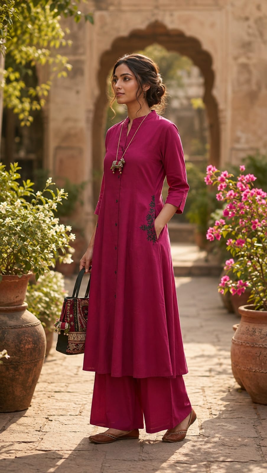 Khadi cotton 2 piece office wear