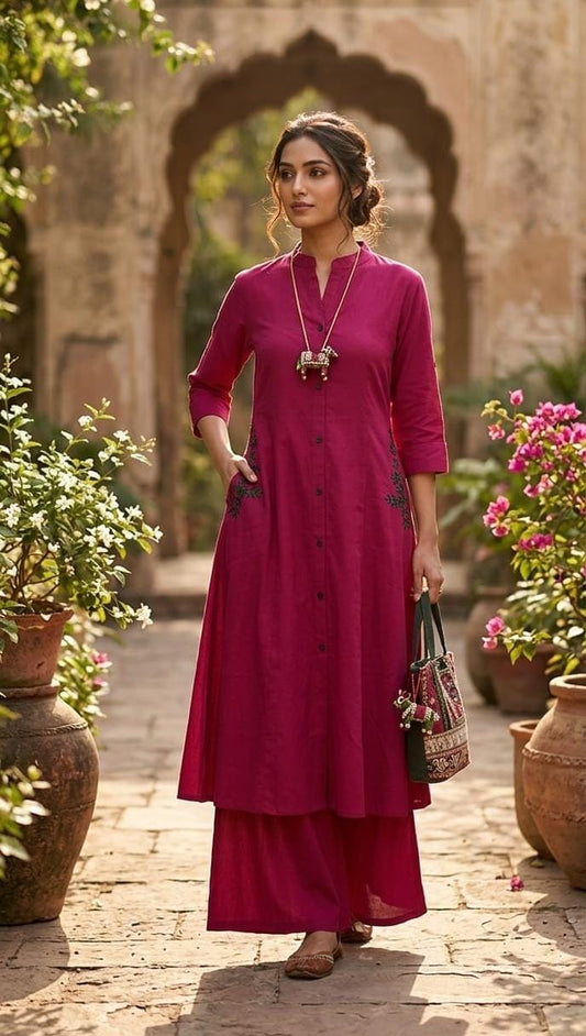 Khadi cotton 2 piece office wear